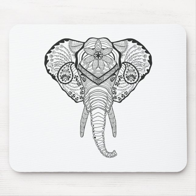 Inspired Elphant Head Mouse Pad (Front)