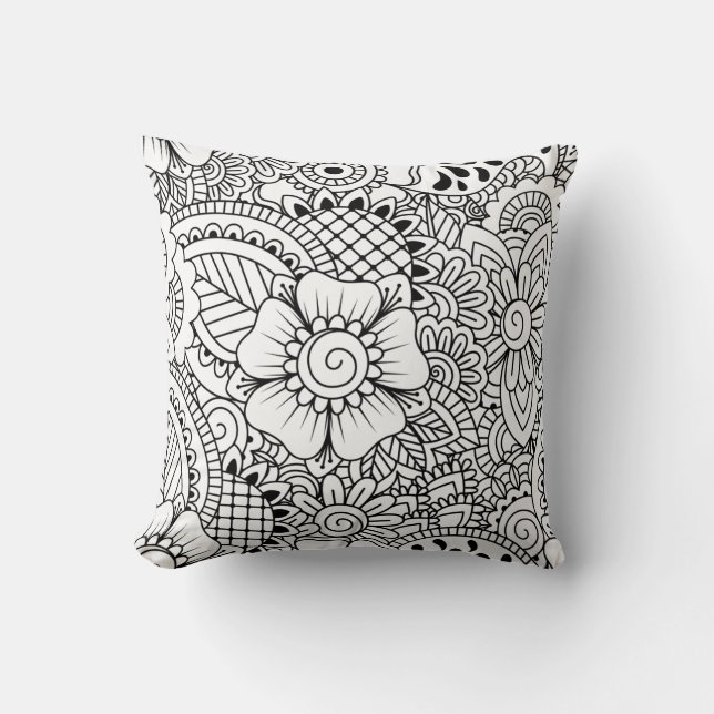 Inspired Flowers Throw Pillow (Front)