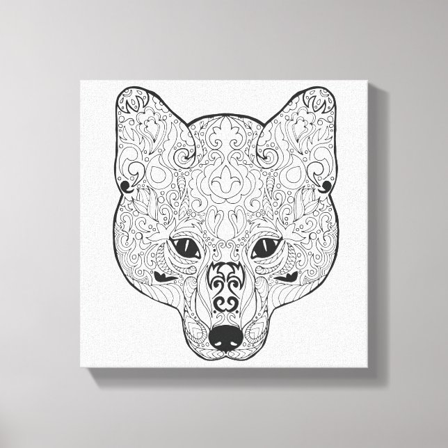 Inspired Fox Head 6 Canvas Print (Front)