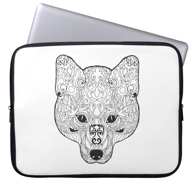 Inspired Fox Head Laptop Sleeve (Front)