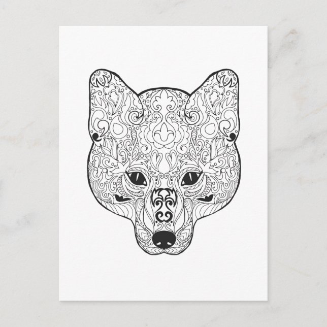 Inspired Fox Head Postcard (Front)
