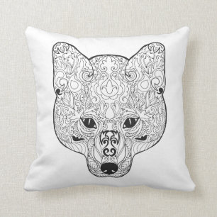 Inspired Fox Head Throw Pillow