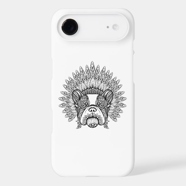 Inspired French Bulldog In War Bonnet Case-Mate iPhone Case (Back)