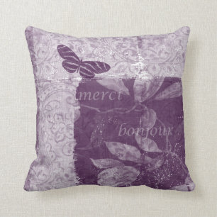 Inspired French Lilac Throw Pillow