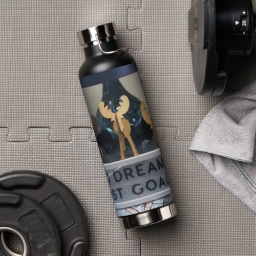 Inspired Goals No Dreams Reindeer Amazing Text Art Water Bottle