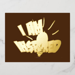 Inspired Gold Foil Holiday Postcard
