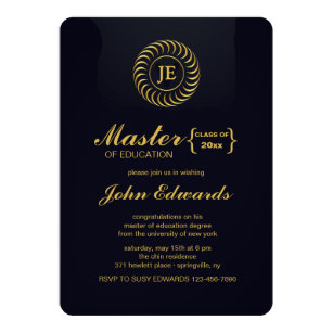 masters degree graduation invitations zazzle