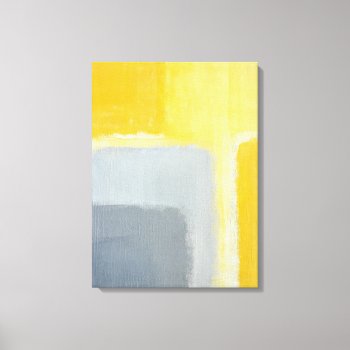 'inspired' Grey And Yellow Abstract Art Canvas Print by T30Gallery at Zazzle