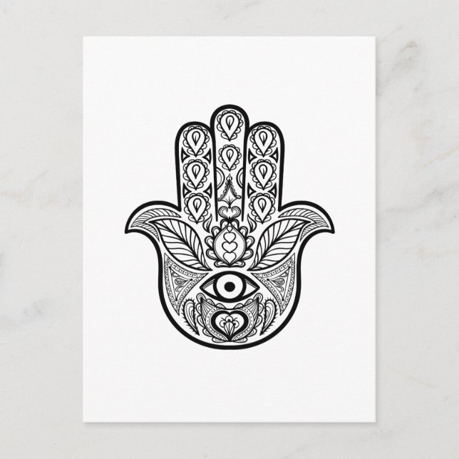 Inspired Hamsa Hand Postcard (Front)