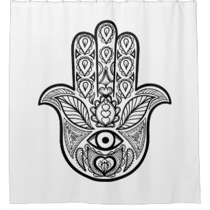 Inspired Hamsa Hand Shower Curtain