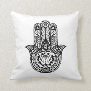 Inspired Hamsa Symbol Throw Pillow