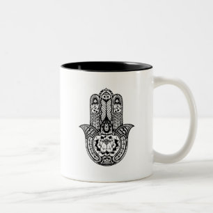 Inspired Hamsa Symbol Two-Tone Coffee Mug