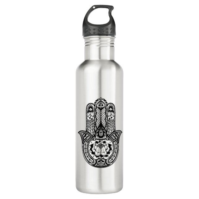 Inspired Hamsa Symbol Water Bottle (Front)