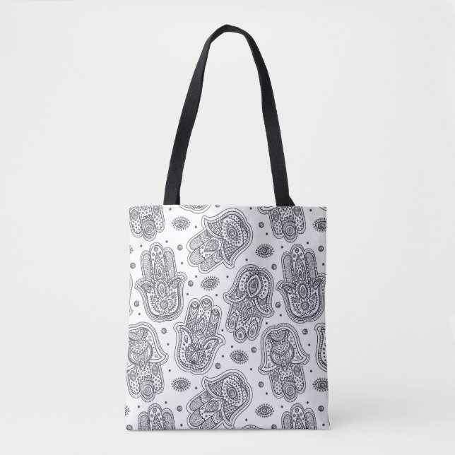 Inspired Hand Drawn Hamsa 2 Tote Bag (Front)