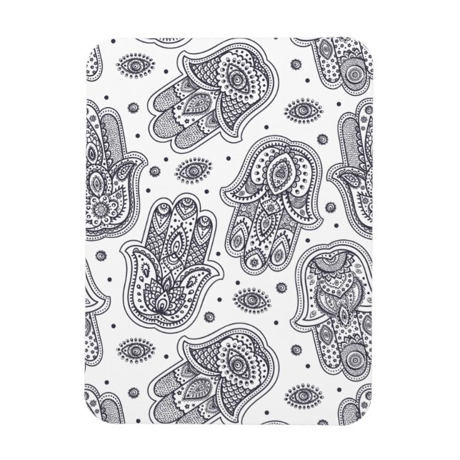Inspired Hand Drawn Hamsa Magnet (Vertical)