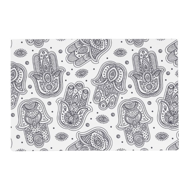 Inspired Hand Drawn Hamsa Placemat (Front)