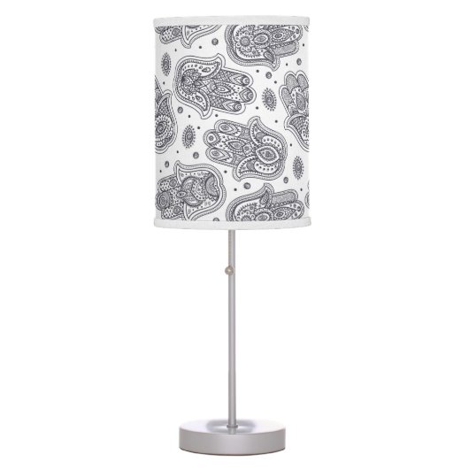 Inspired Hand Drawn Hamsa Table Lamp (Front)