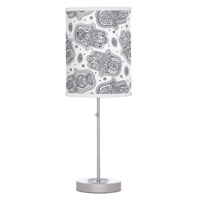 Inspired Hand Drawn Hamsa Table Lamp (Front)