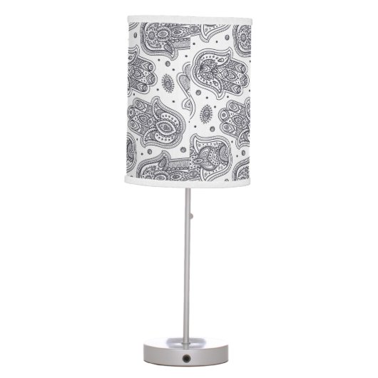 Inspired Hand Drawn Hamsa Table Lamp (Back)