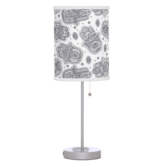 Inspired Hand Drawn Hamsa Table Lamp (Left)