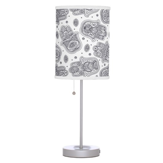Inspired Hand Drawn Hamsa Table Lamp (Right)