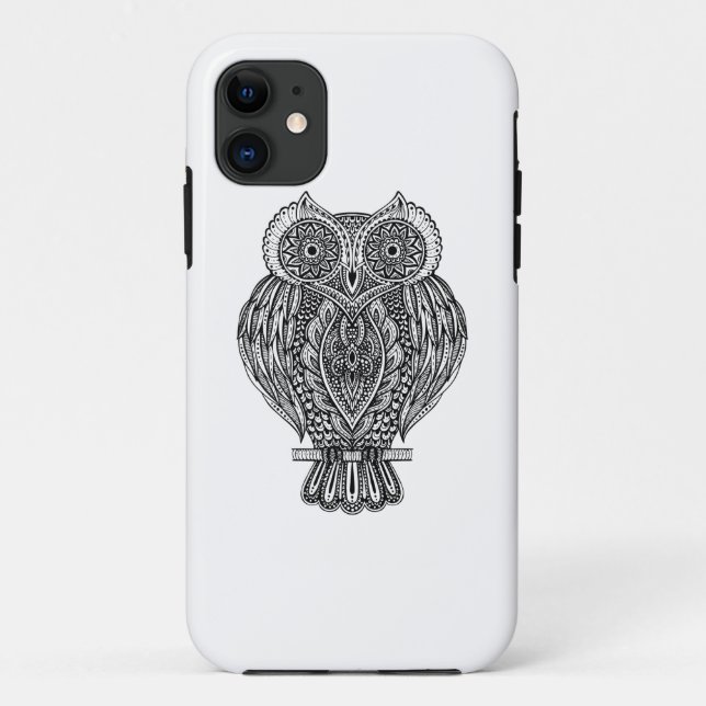 Inspired Hand Drawn Ornate Owl Case-Mate iPhone Case (Back)