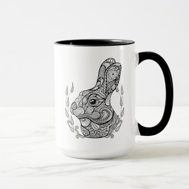 Inspired Head Of Rabbit In Wreath Mug (Right)