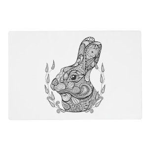 Inspired Head Of Rabbit In Wreath Placemat