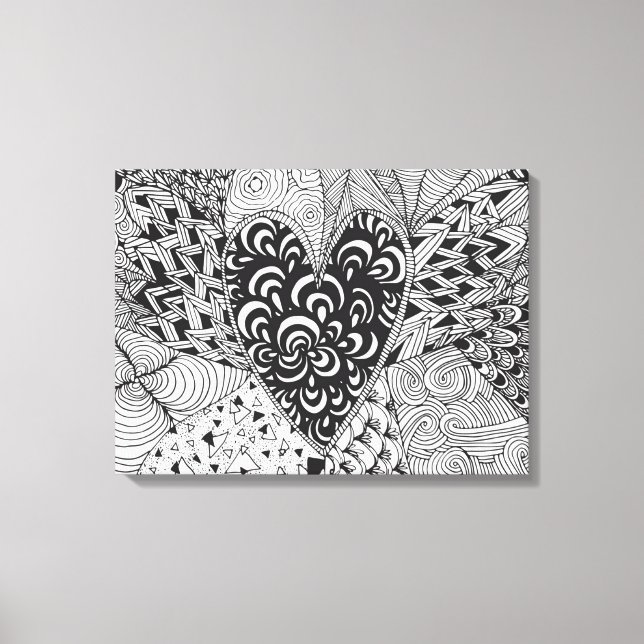 Inspired Heart Doodle 6 Canvas Print (Front)