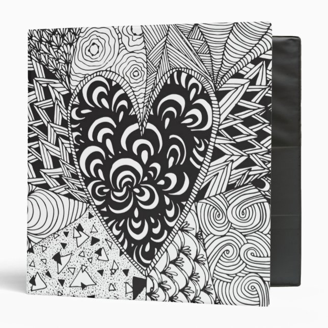 Inspired Heart Doodle Binder (Front/Inside)