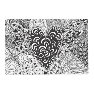 Inspired Heart Doodle Placemat