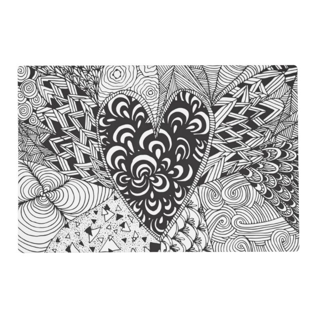 Inspired Heart Doodle Placemat (Front)