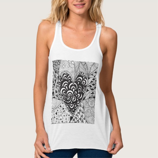 Inspired Heart Doodle Tank Top (Front)