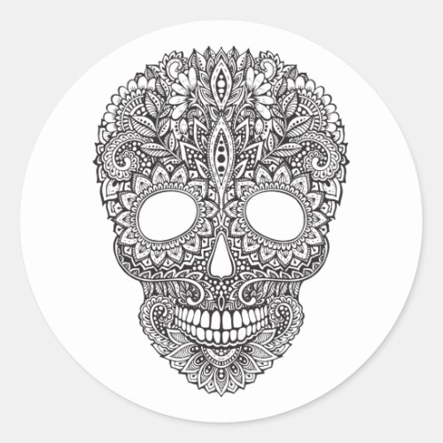 Inspired Human Skull Classic Round Sticker