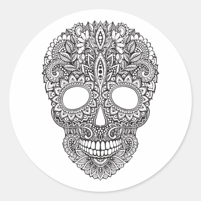 Inspired Human Skull Classic Round Sticker (Front)