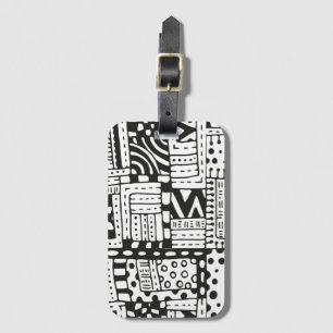 Inspired Indian Abstract Figures Luggage Tag
