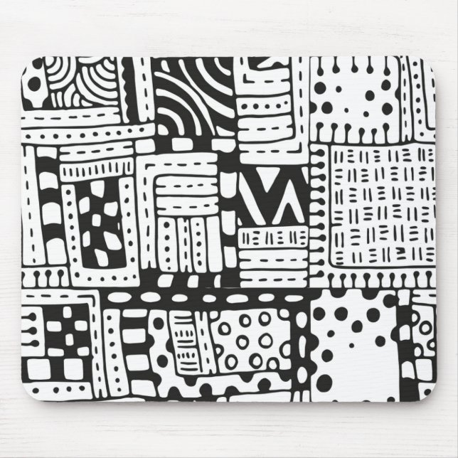 Inspired Indian Abstract Figures Mouse Pad (Front)