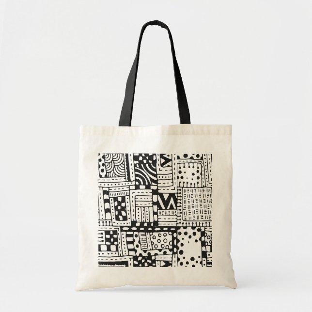 Inspired Indian Abstract Figures Tote Bag (Front)