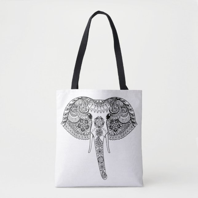 Inspired Indian Elephant 4 Tote Bag (Front)