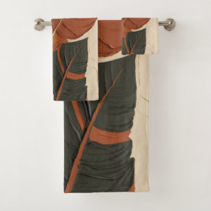 Inspired Layers   Modern Leaf Painting Bath Towel Set