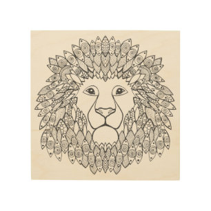 Inspired Lion Head 21 Wood Wall Art