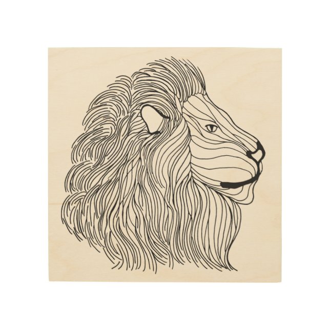 Inspired Lion Head 25 Wood Wall Decor (Front)