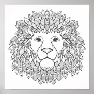Inspired Lion Head 3 Poster