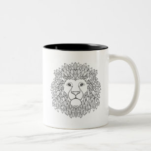 Inspired Lion Head 3 Two-Tone Coffee Mug