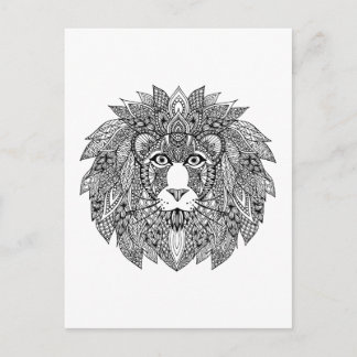 Inspired Lion Head 4 Postcard