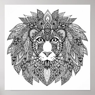 Inspired Lion Head 4 Poster