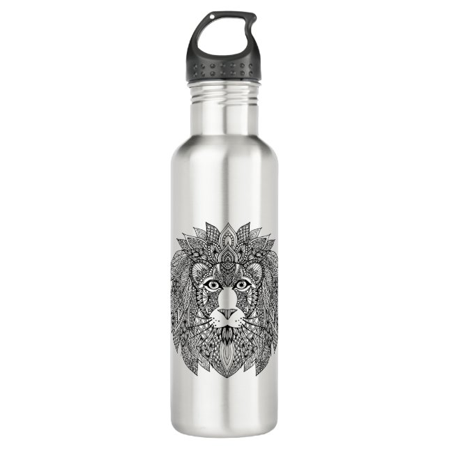 Inspired Lion Head 4 Water Bottle (Front)