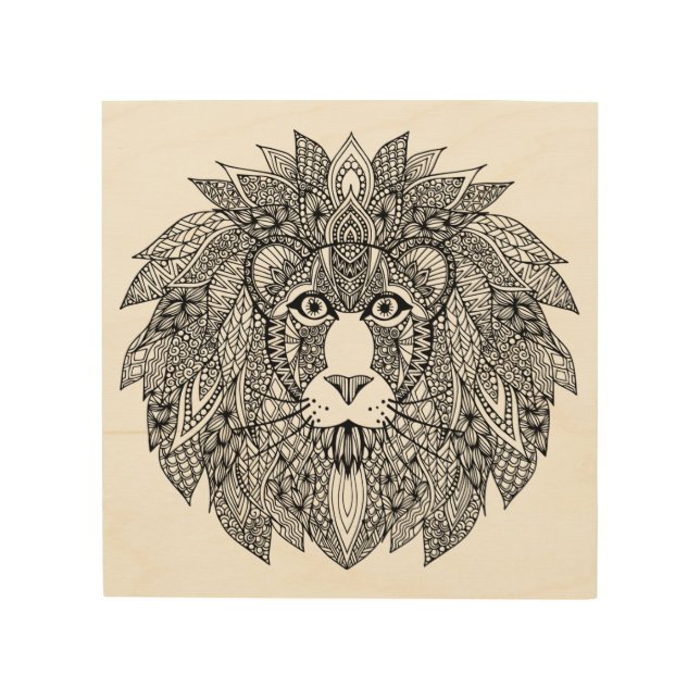 Inspired Lion Head 4 Wood Wall Decor (Front)