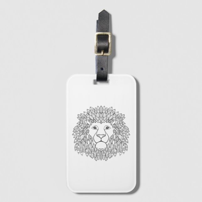 Inspired Lion Head Luggage Tag (Front Vertical)