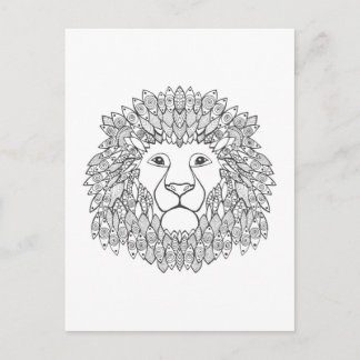 Inspired Lion Head Postcard
